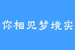 与你相见梦境实现