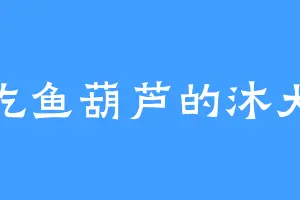 爱吃鱼葫芦的沐大少