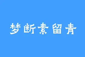 梦断素留青