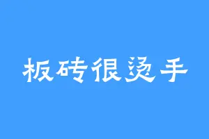 板砖很烫手