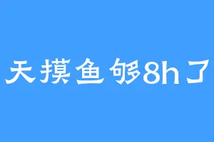 今天摸鱼够8h了么
