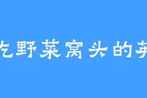 爱吃野菜窝头的英王