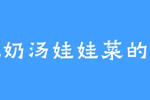 爱吃奶汤娃娃菜的小五