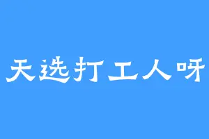 天选打工人呀