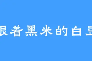跟着黑米的白豆