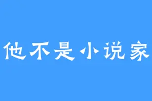 他不是小说家