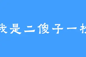 我是二傻子一枚