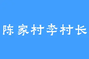 陈家村李村长