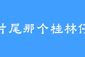 片尾那个桂林仔
