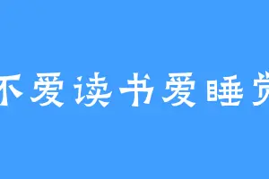 不爱读书爱睡觉