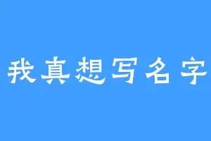 我真想写名字