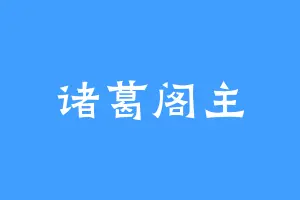 诸葛阁主
