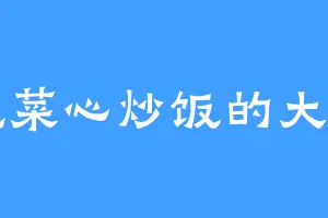 爱吃菜心炒饭的大易宗