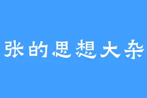 老张的思想大杂烩