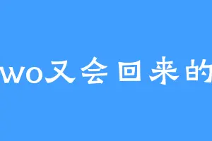 wo又会回来的