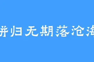 饼归无期落沧海