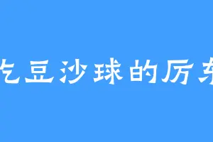 爱吃豆沙球的厉东宇
