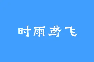时雨鸢飞