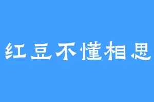 红豆不懂相思