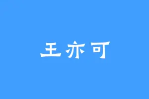 王亦可