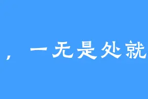 唉呀，一无是处就是我