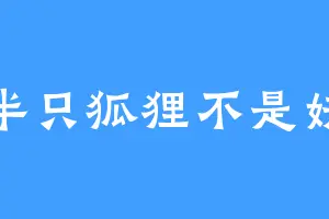 半只狐狸不是妖
