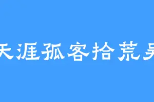 天涯孤客拾荒吴