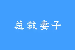 总裁妻子