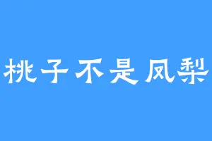 桃子不是凤梨