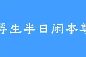 浮生半日闲本尊