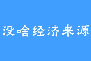 没啥经济来源