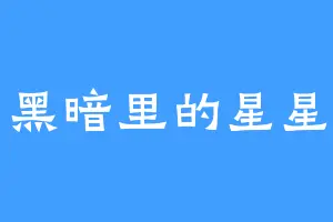 黑暗里的星星