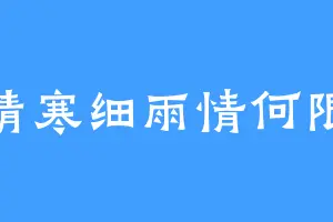清寒细雨情何限